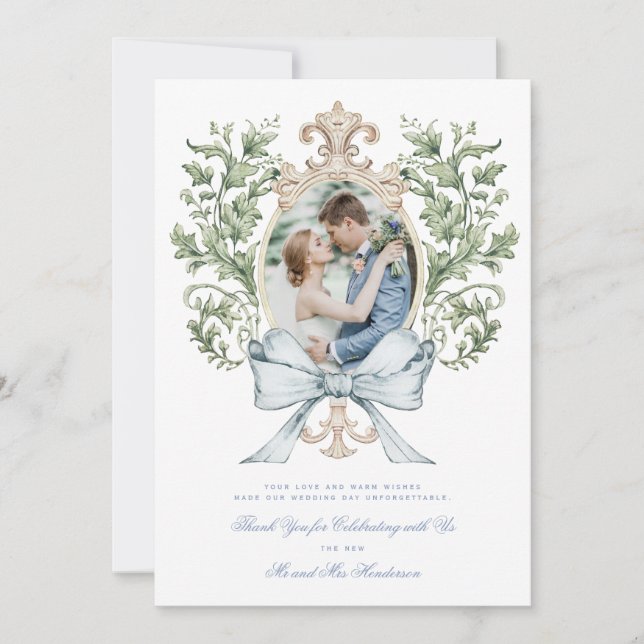 Folha Crest com Cartões de agradecimentos de Arco (Frente)