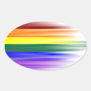 Folha da etiqueta da bandeira do arco-íris (oval)