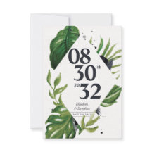 Folha da selva tropical moderna salvar a data