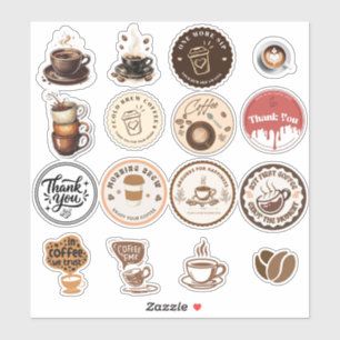 Folha de Adesivos Amante de Café - Adesivos de Caf