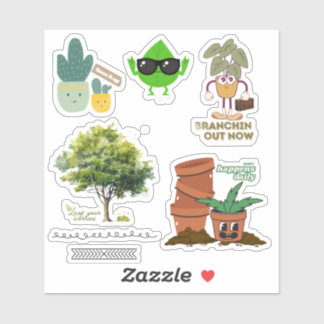 Folha de Adesivos Amante de Plantas - Mistura Engr