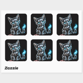 Folha de Adesivos Chrome Kitten