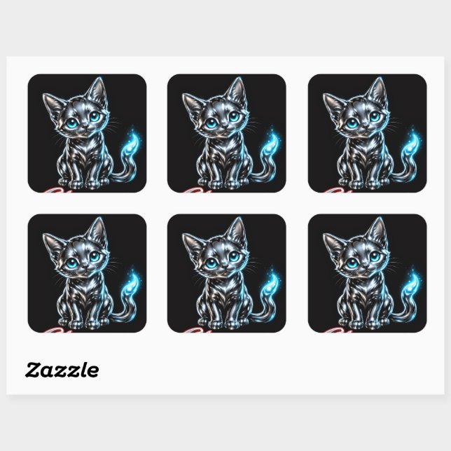 Folha de Adesivos Chrome Kitten (Folha)