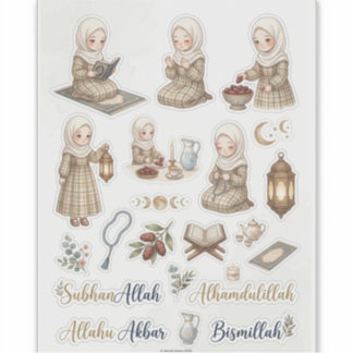 Folha de Adesivos Cottagecore Ramadan | Planejador