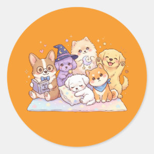 Folha de Adesivos de Amigos Cachorrinhos Pastel Fo