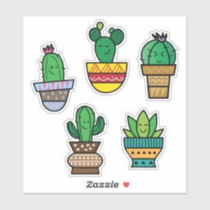 Folha de Adesivos de Cactus - Adesivos de Plantas