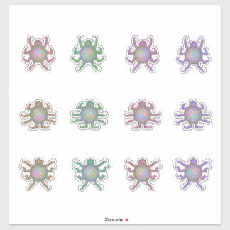 Folha de adesivos de criatura alienígena pastel fo