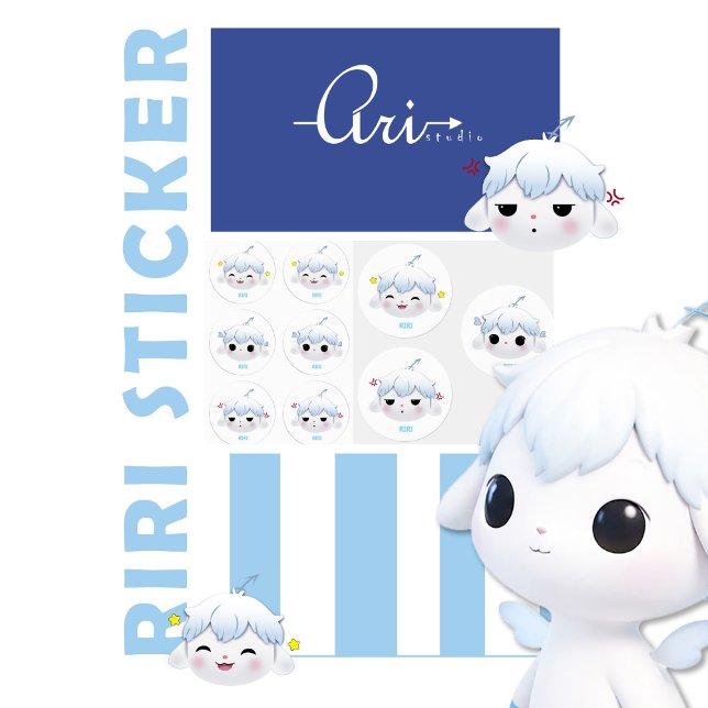 Folha de Adesivos de Emoção Riri Kawaii Fofa (Criador carregado)