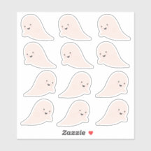 Folha de Adesivos de Fantasma de Halloween Fofo