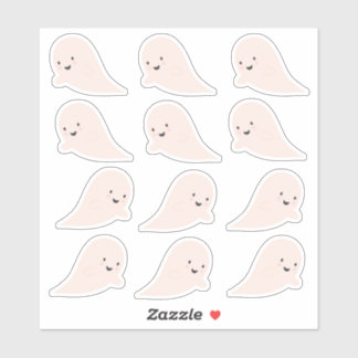 Folha de Adesivos de Fantasma de Halloween Fofo