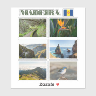 Folha de adesivos de fotos de viagem Madeira Portu