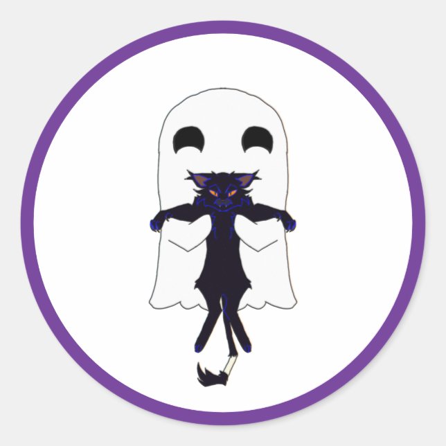 Folha de adesivos de Ghost e Gata Preta e Escraggg (Frente)