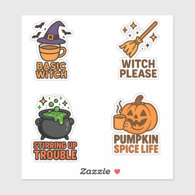 Folha de Adesivos de Halloween da Bruxa Básica (Folha)