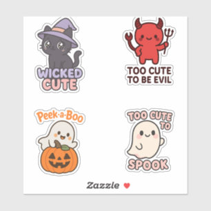 Folha de Adesivos de Halloween Malvadamente Fofa