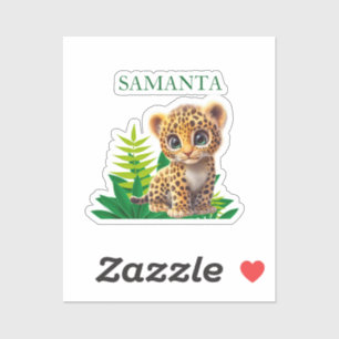 Folha de Adesivos de Leopardo Personalizada