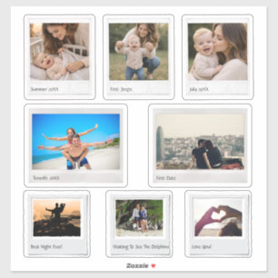 Folha de Adesivos de Memórias Personalizadas com 8