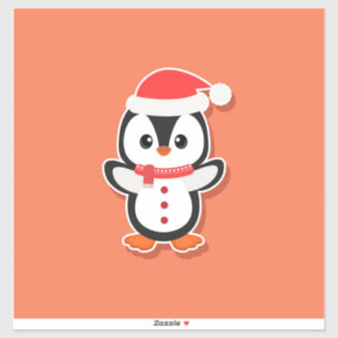 Folha de adesivos de pinguim fofo Tamanho: 14" x 1