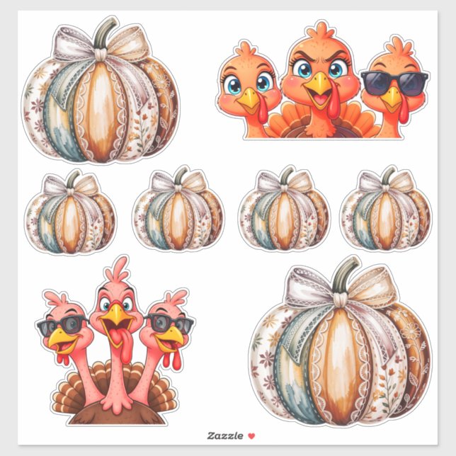 Folha de Adesivos do Dia de Ação de Graças (Folha)