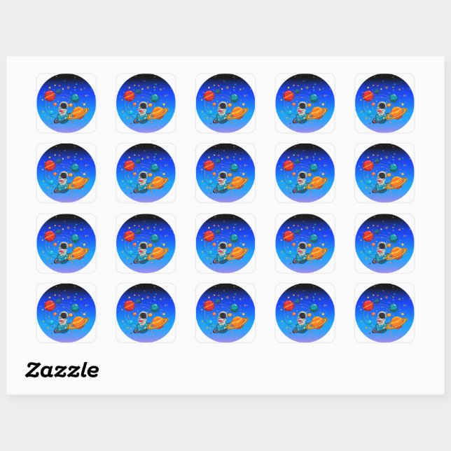 Folha de Adesivos do Espaço Fofa (Folha)