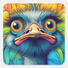 Folha de Adesivos "Emu Colorido"