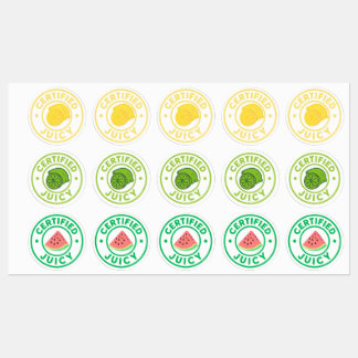 Folha de Adesivos Fruta Suculenta Certificada