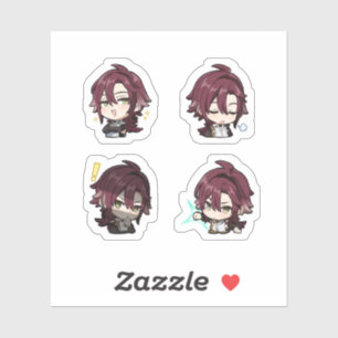 Folha de Adesivos Heizou Genshin Impact 4 Unidades