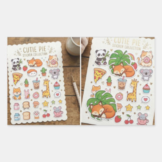 Folha de adesivos kawaii chibi cortados