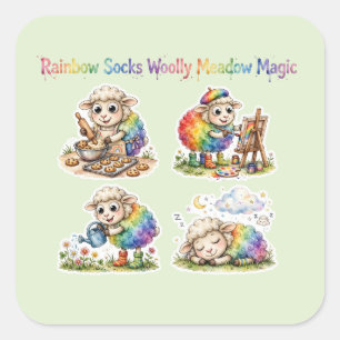 Folha de Adesivos Magia da Campina Meia Arco-íris