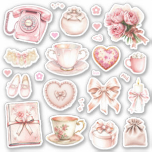 Folha de Adesivos Pink Whimsy