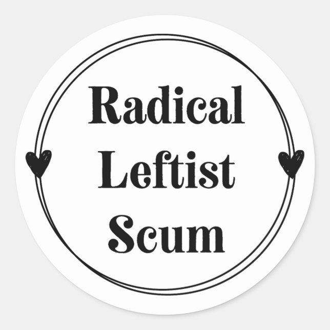 Folha de adesivos Radical Leftist Scum (Frente)