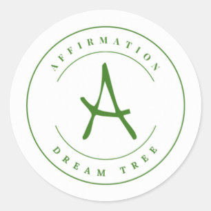 Folha de Adesivos Redondos Logo Affirmation Dream