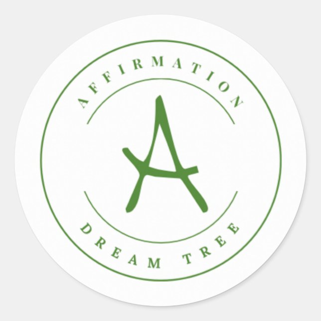 Folha de Adesivos Redondos Logo Affirmation Dream  (Frente)