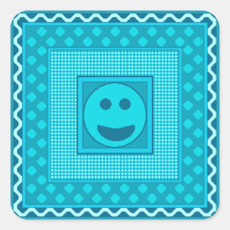 Folha de Adesivos Smile Tile em Azul Turquesa