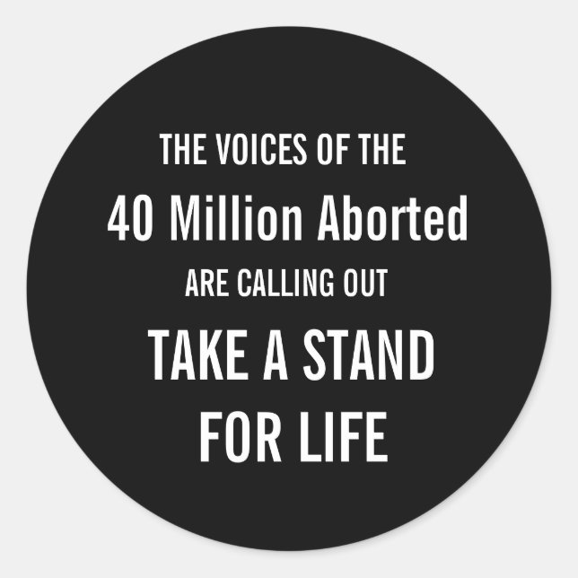 Folha de adesivos "Take stand for Life" (Frente)