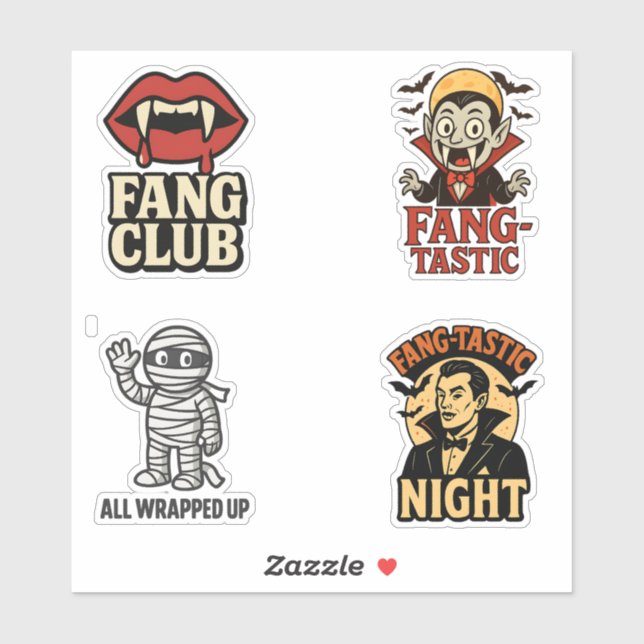 Folha de Adesivos Vintage Halloween (Folha)