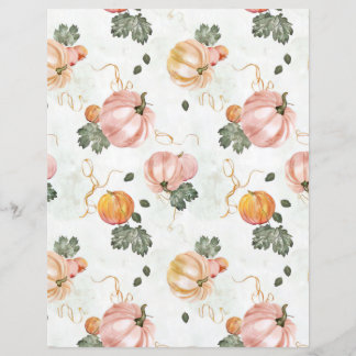 folha de água de abóbora de padrão de queda papel 