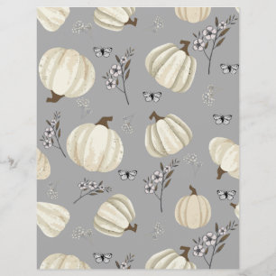 folha de água de abóbora de padrão de queda papel 