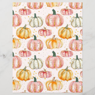 folha de água de abóbora de padrão de queda papel 