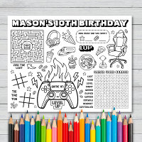 Folha de Atividades de Aniversário de Video Game