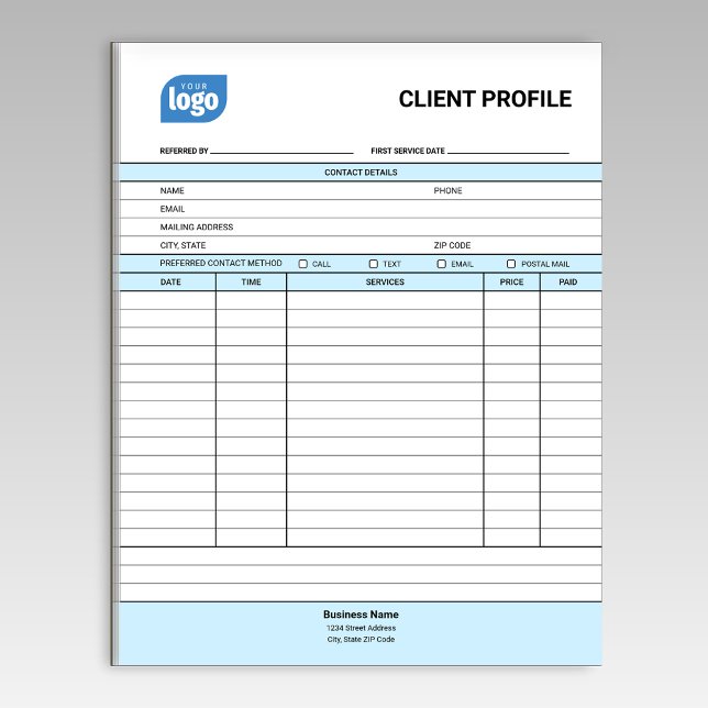 Folha de Bloco de Notas de Perfil de Cliente de Ne (Criador carregado)