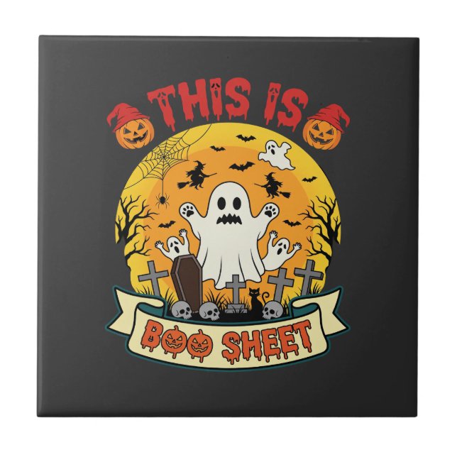 Folha de Boo de Halloween Engraçado Cemitério de F (Frente)