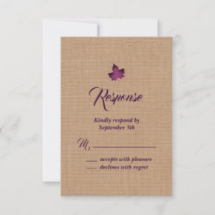 Folha de bordo roxa RSVP de serapilheira