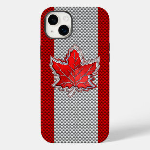 Folha de bordo vermelha canadense no impressão da