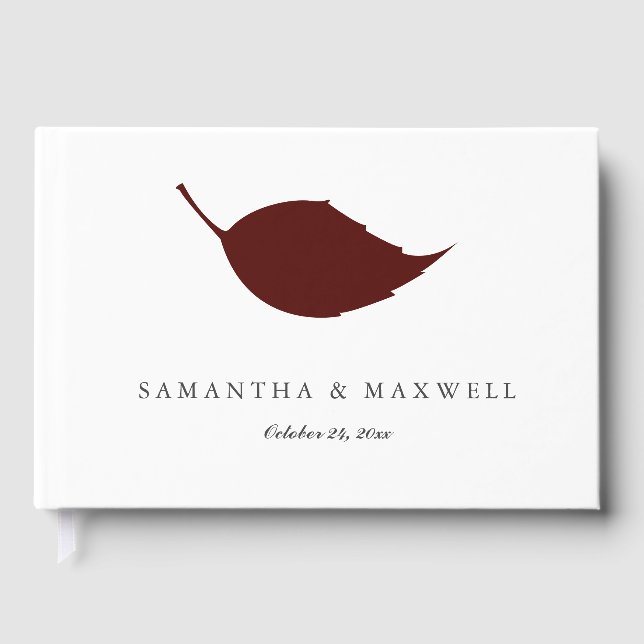 Folha de Borgonha do Livro de Convidado do Casamen (Frente)