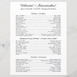 Folha de Chats Espanhola - Casamento Bilíngue