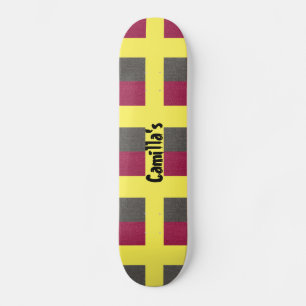 Folha de Cinza Vermelha Simulada de skate Amarelo