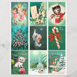 Folha de Clipart de Cartão Verde de Natal Verde