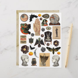 Folha de Clipart do Vintage Halloween