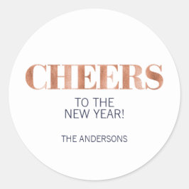 Folha de cobre Faux apóia o adesivo de Ano Novo