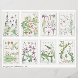 Folha de Colagem de Flores Art Nouveau Verneuil
